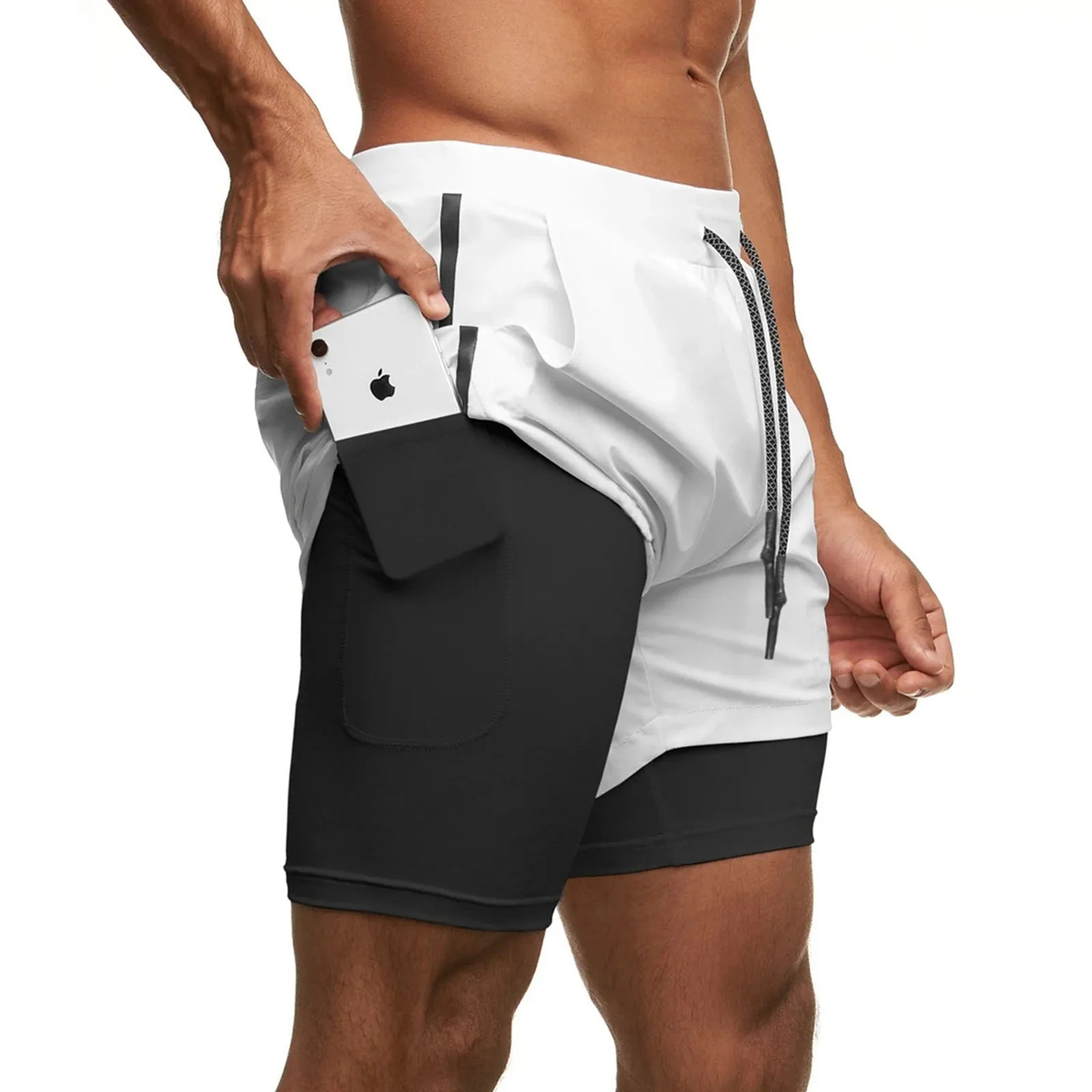 ESSENTIAL QUICKDRY POCKET 2 IN 1 7'' INSEAM RUNNING SHORTS