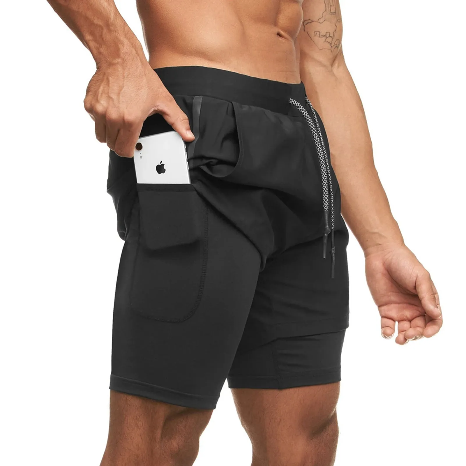 ESSENTIAL QUICKDRY POCKET 2 IN 1 7'' INSEAM RUNNING SHORTS