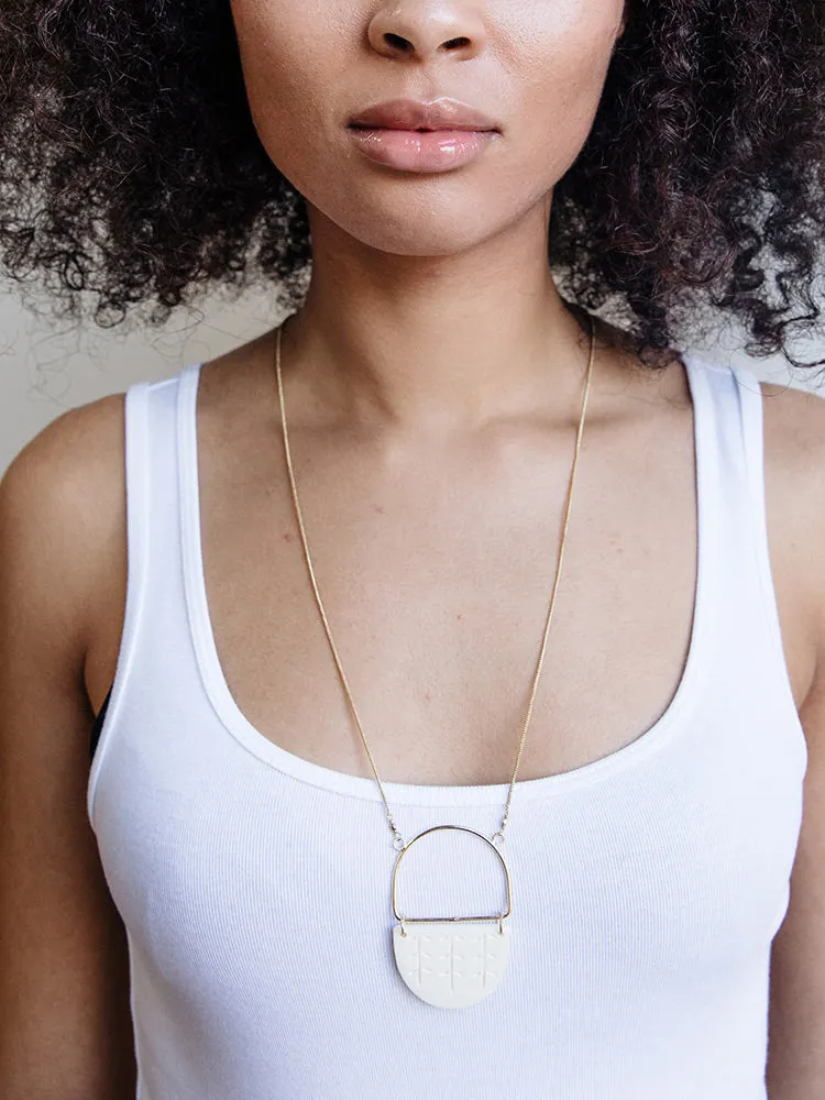 Etched Bone Necklace - White