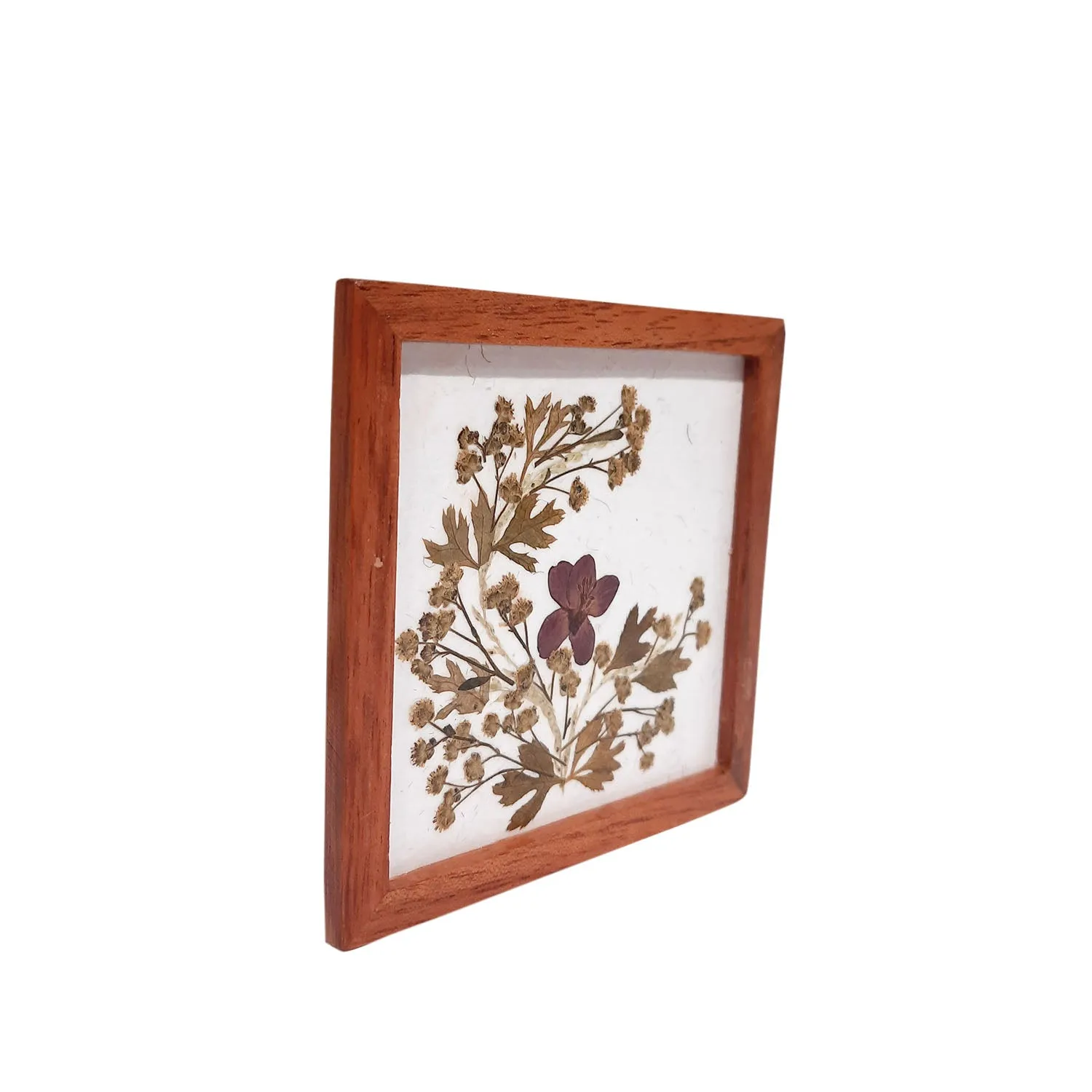 Flower Pressed Square Coaster (Purple Flower)