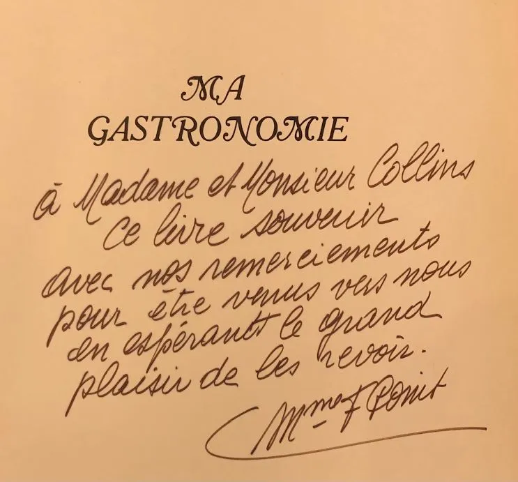 (French) Point, Fernand. Ma Gastronomie *Signed*