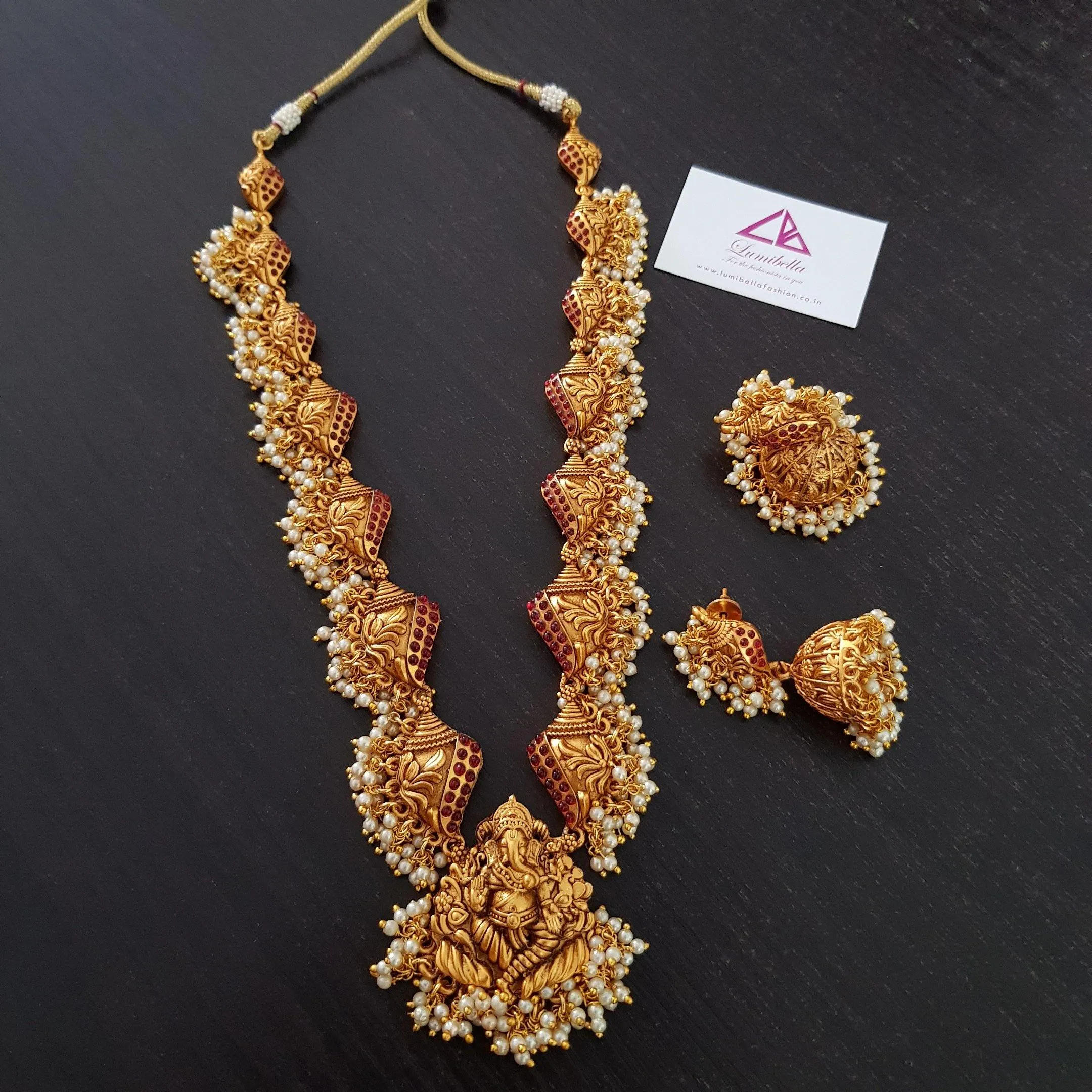 Ganesh Style Traditional Neckset with Jhumka