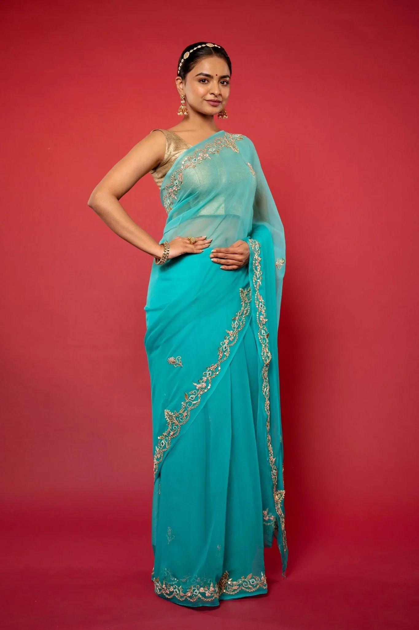 Gotapatti Work Saree