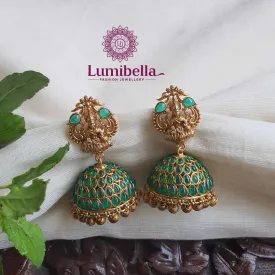 Green Stone Jhumka