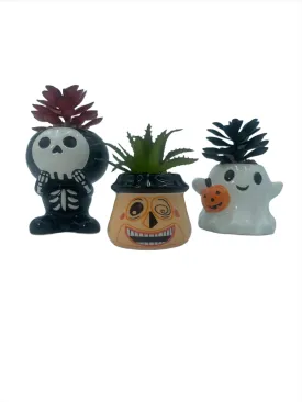 Halloween Succulents, mini, fake plants. One per order. Assorted styles.