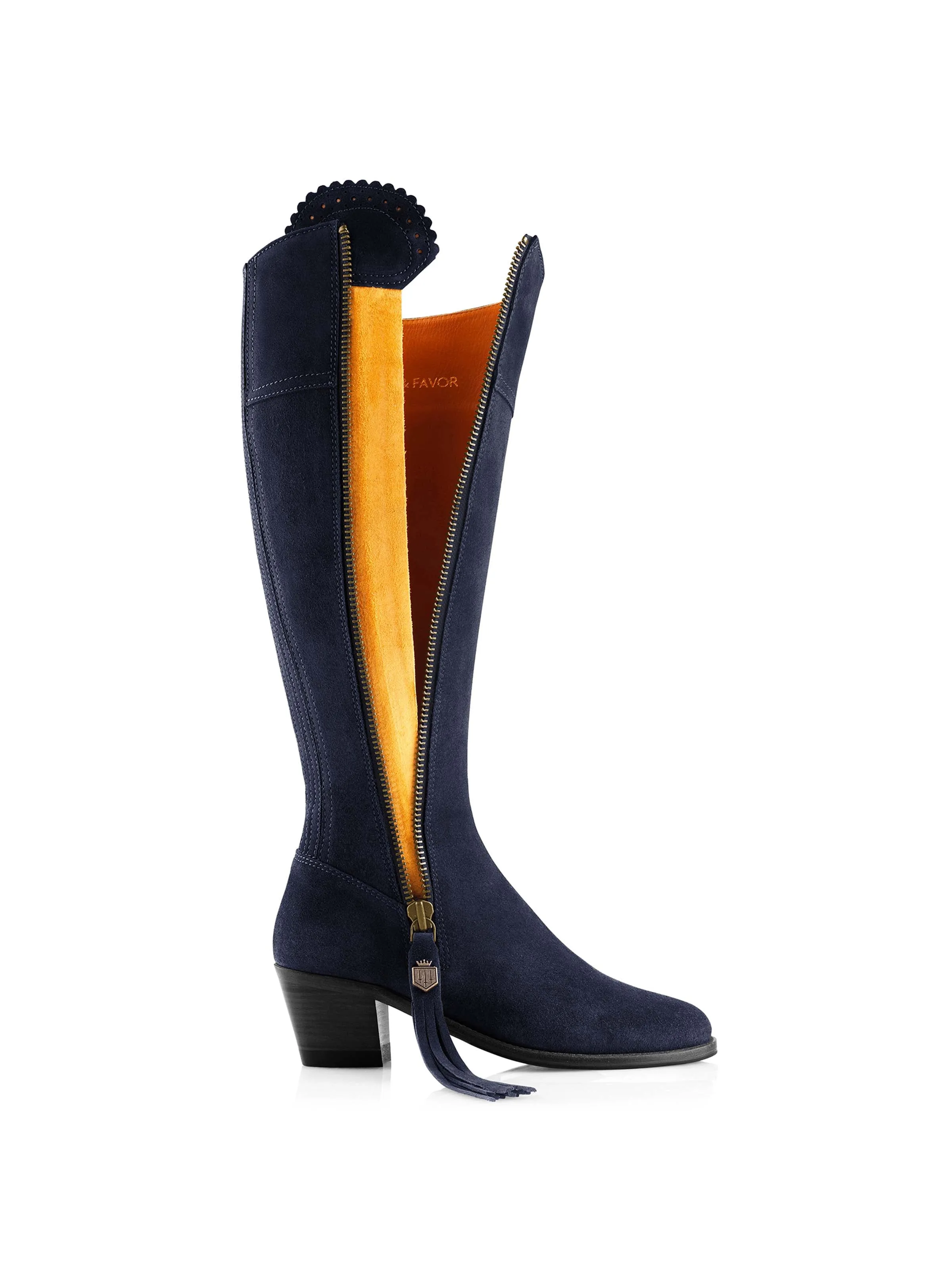 Heeled Regina (Regular Fit) - Navy Blue Suede