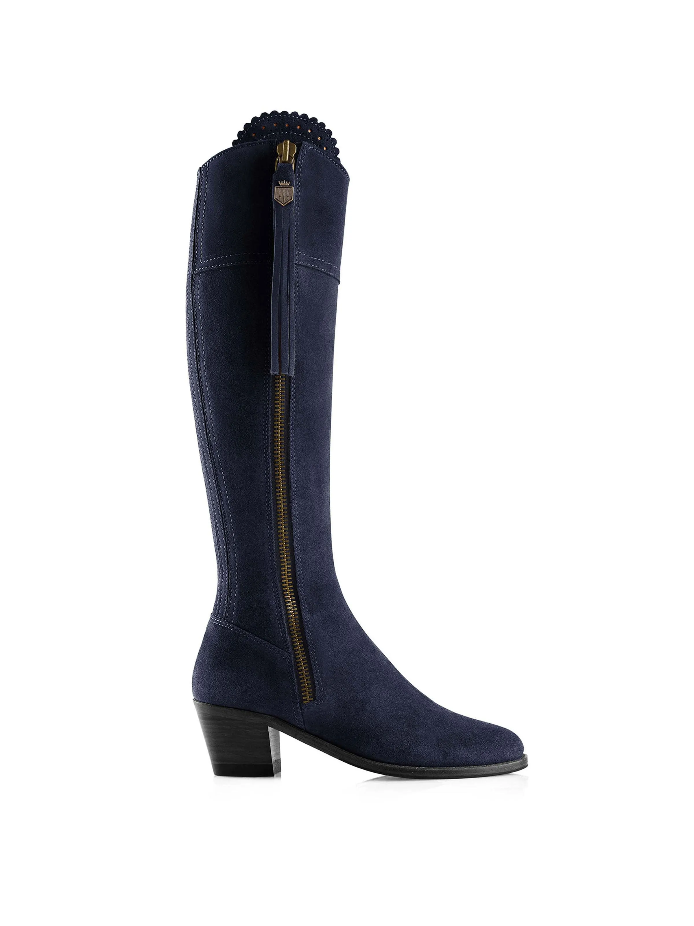 Heeled Regina (Regular Fit) - Navy Blue Suede