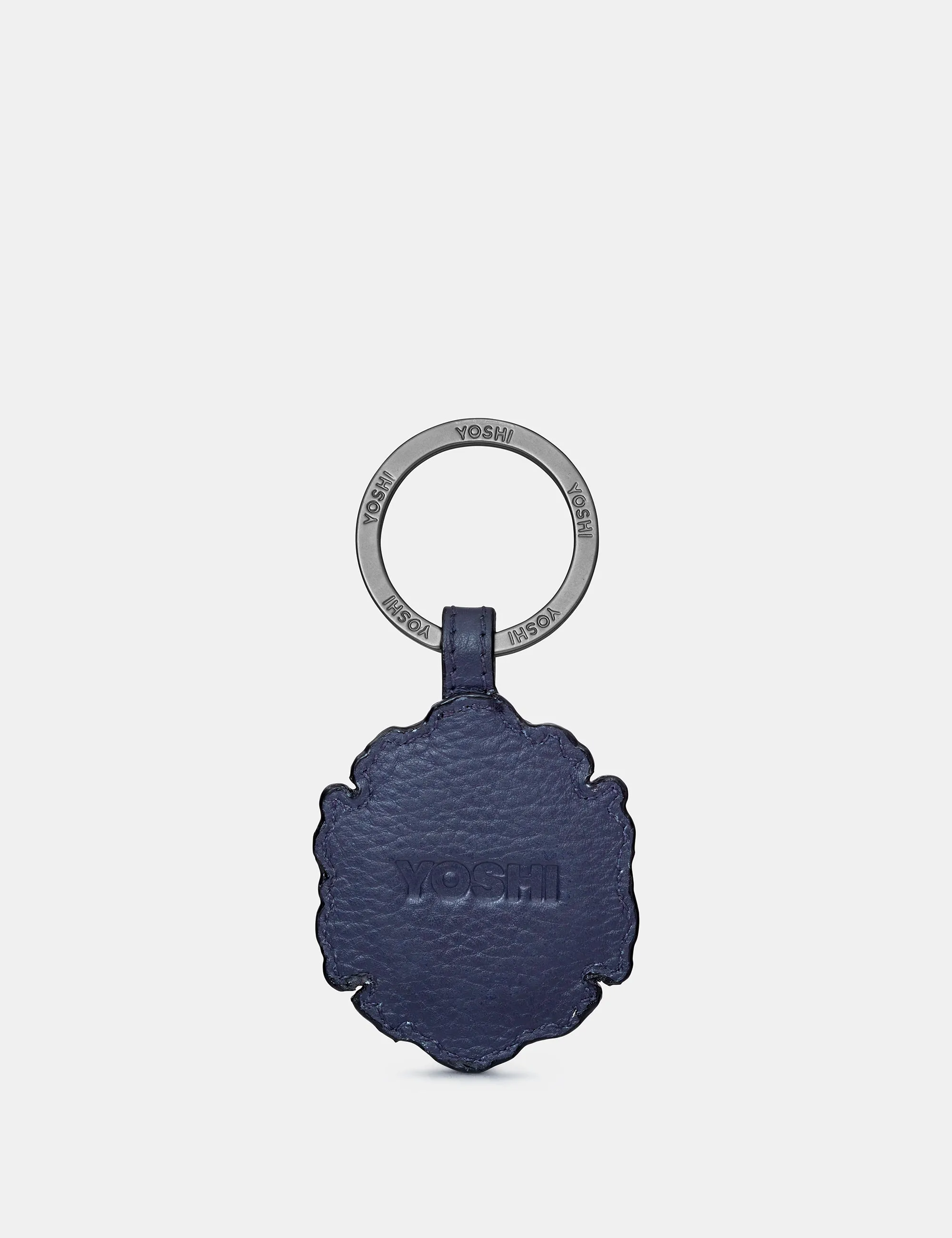 Jane Austen Bookworm Silhouette Navy Leather Keyring