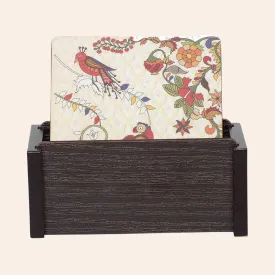 Kalamkari Square Coasters with Holder (Set of 4)