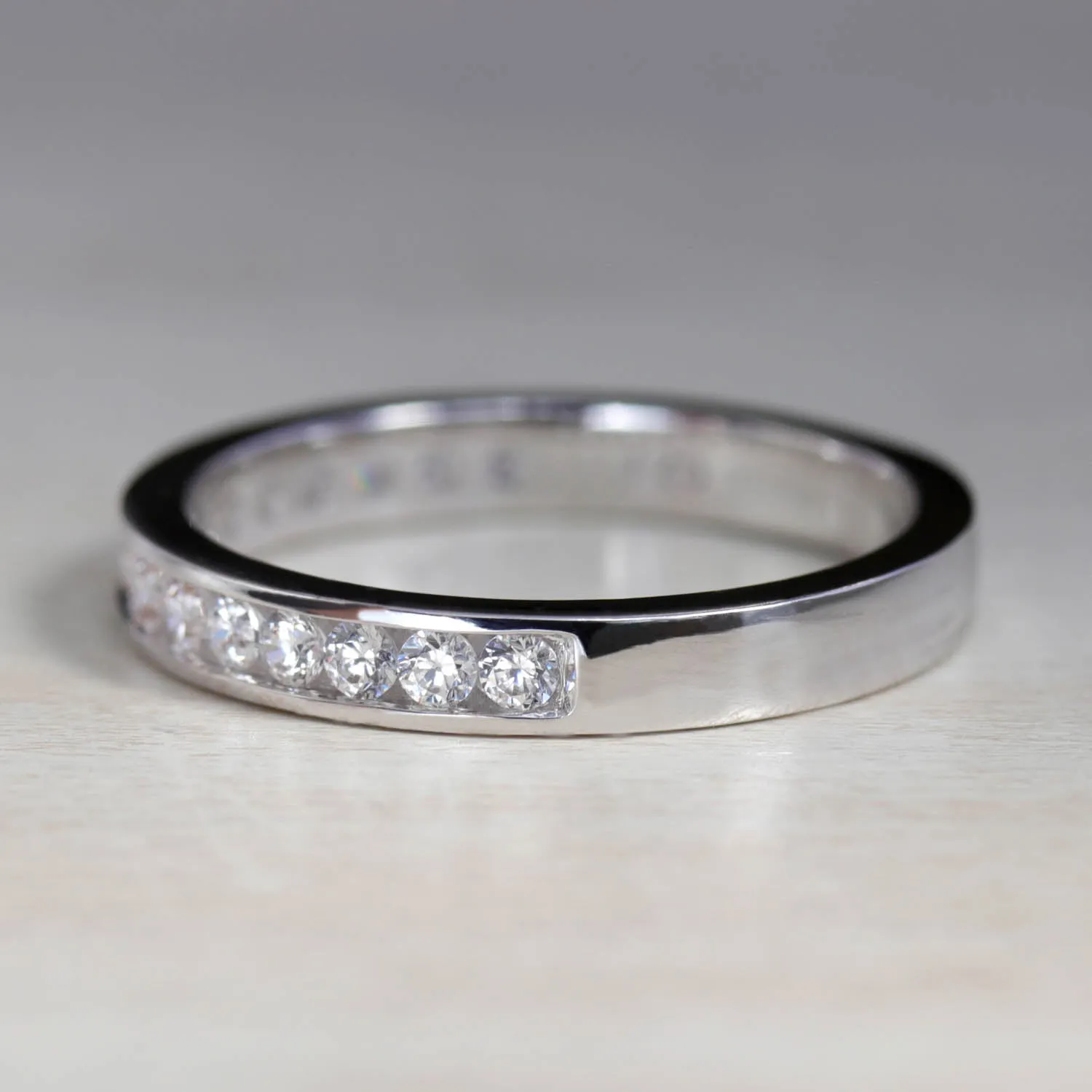 Larger Channel Set Half Eternity Band