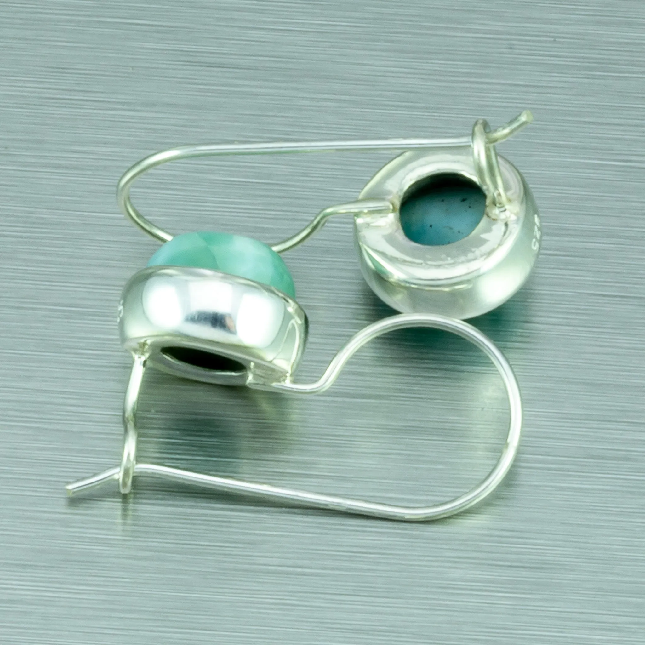 Larimar Hook-In Silver Earrings