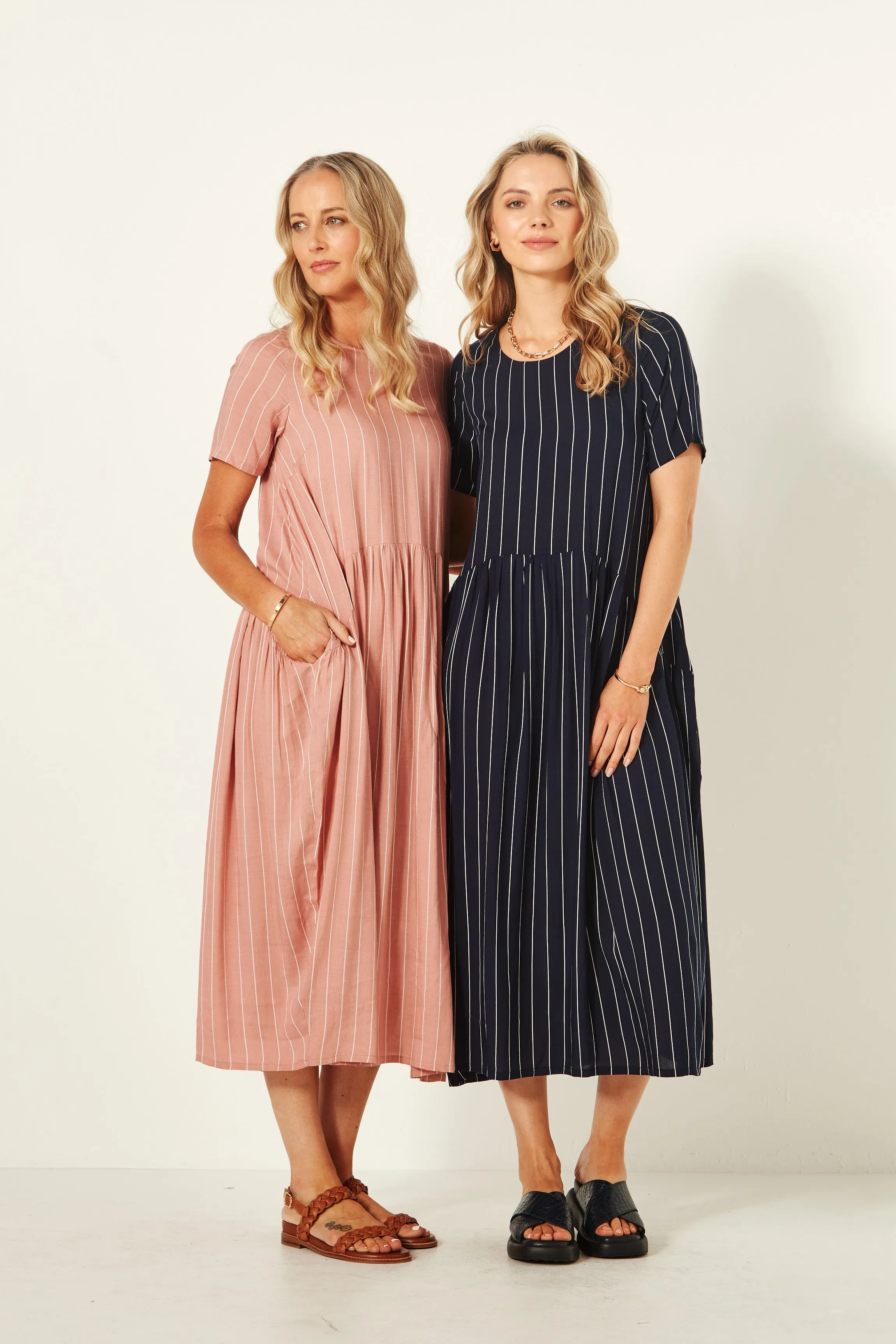 Lemon Tree Design Ltd - Monroe Dress - Navy Stripe