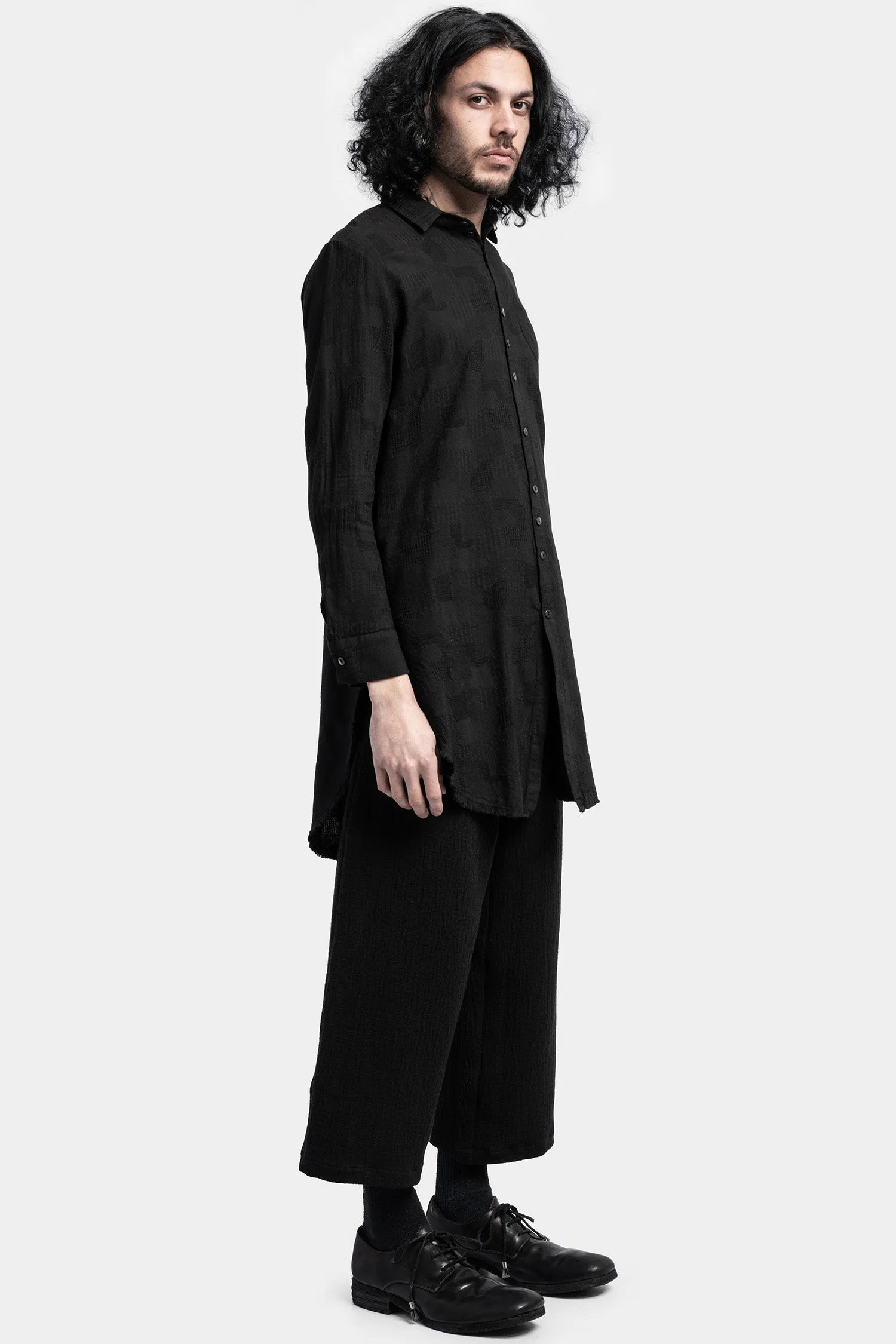 Long lightweight jacquard shirt