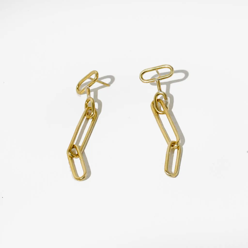 Loop Dangle Earrings - Brass