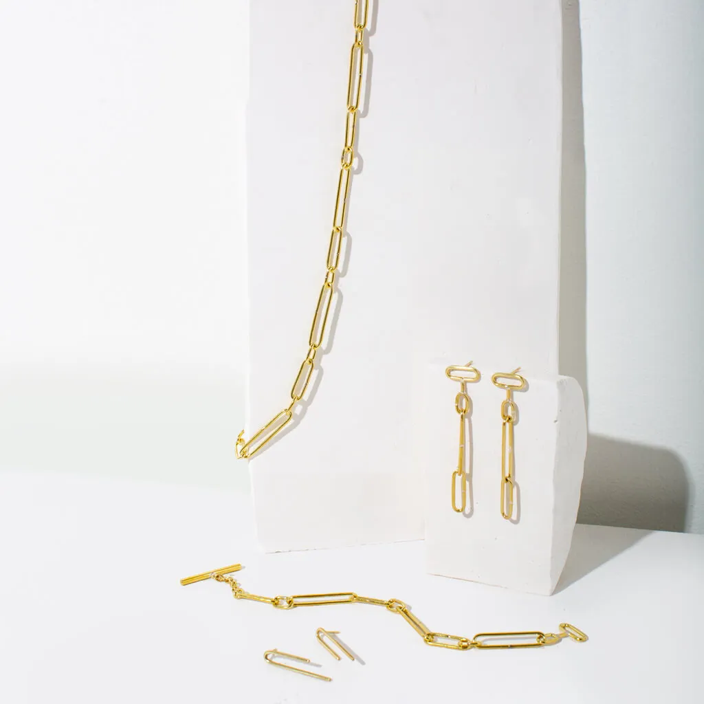 Loop Dangle Earrings - Brass