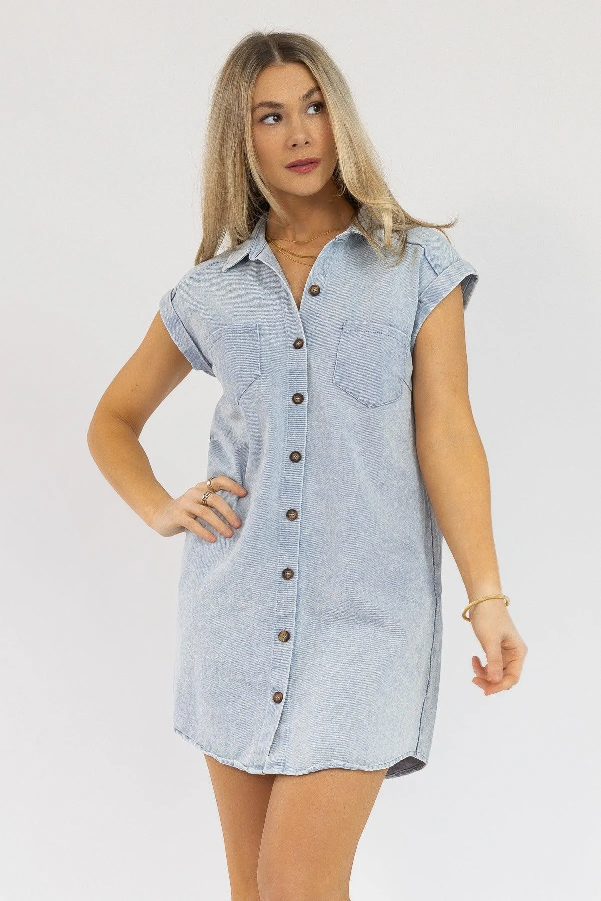 Luella Blue Grey Denim Dress