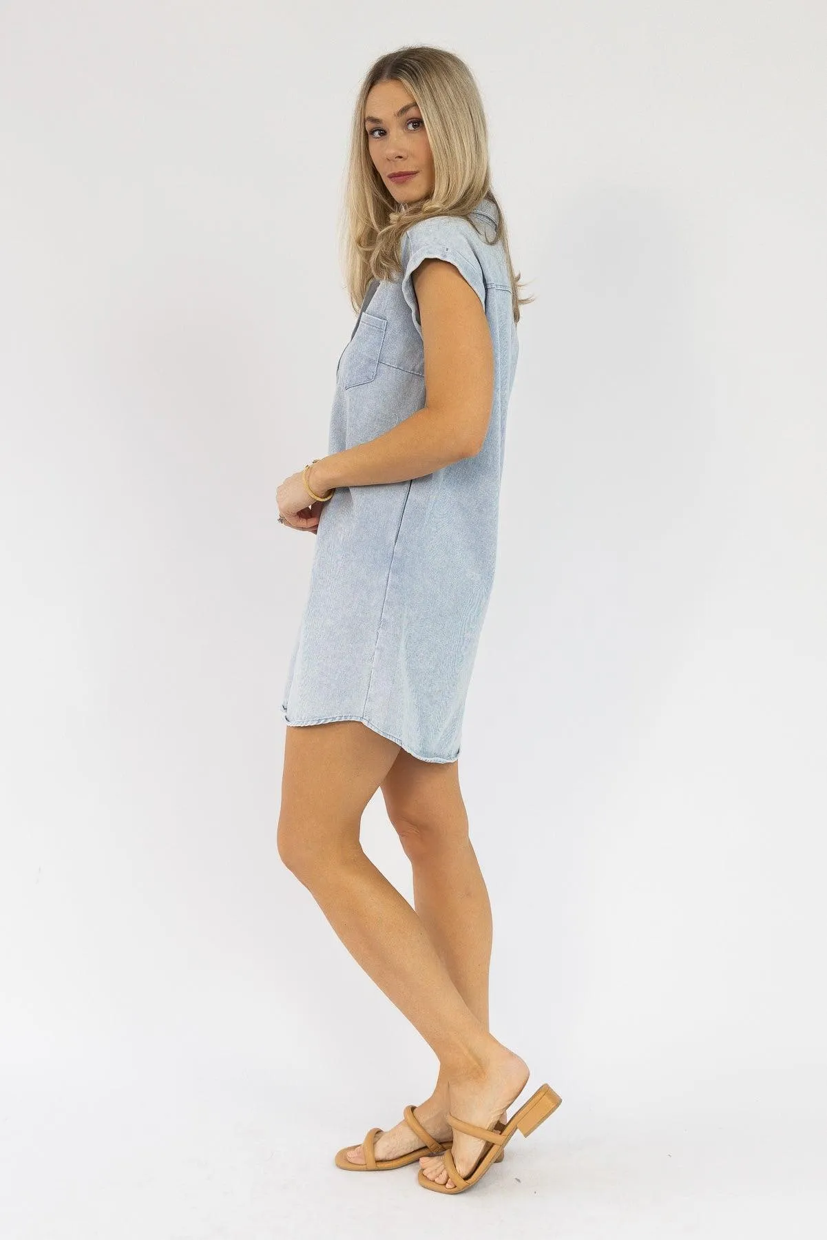 Luella Blue Grey Denim Dress