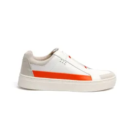 Men's King White Orange Leather Sneakers 04291-020