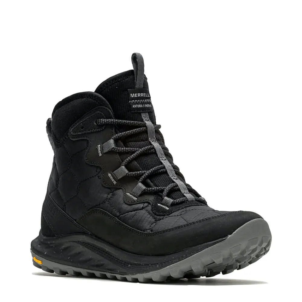 Merrell Women's Antora 3 Thermo Mid Waterproof Zip Lace Boot (Black)