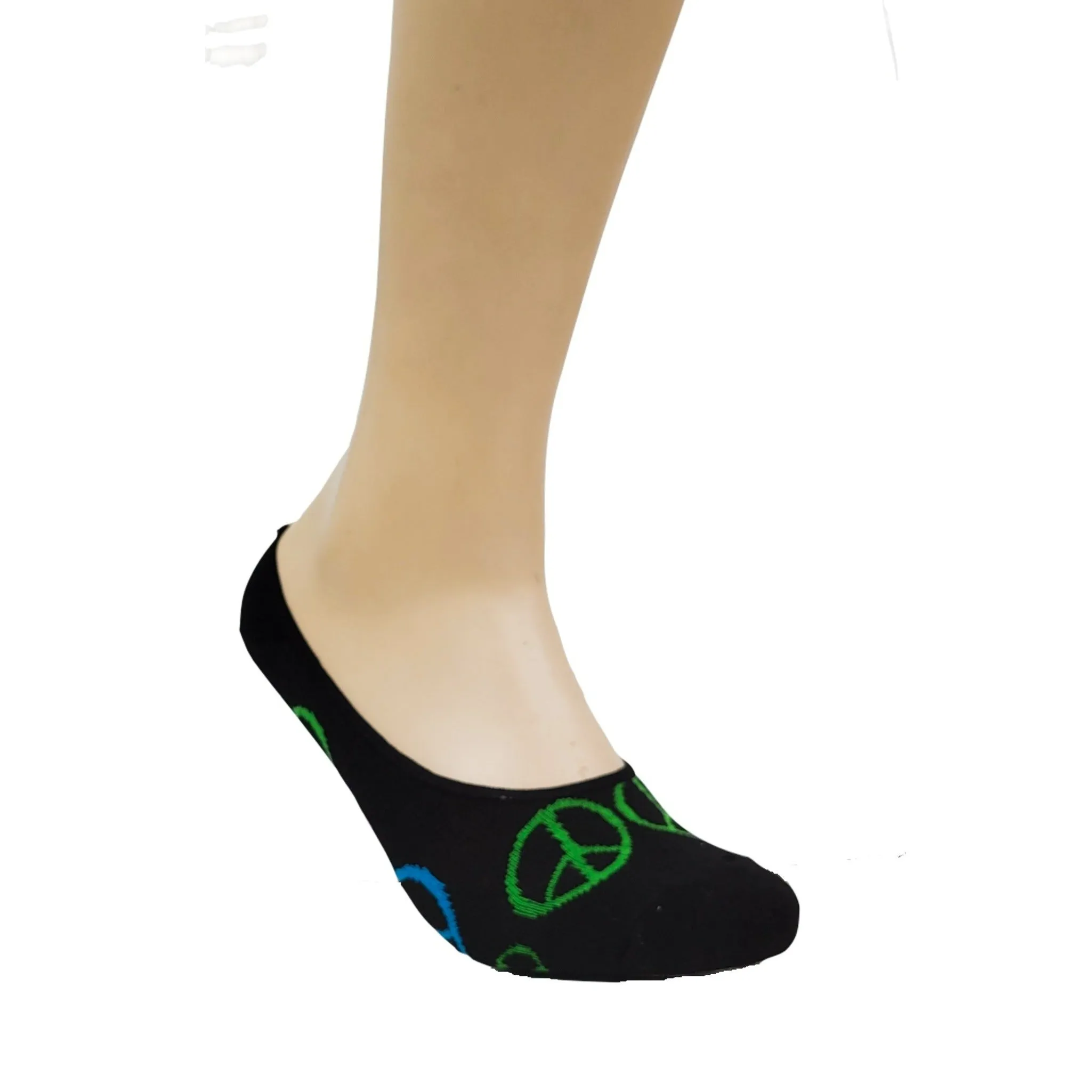 Peace Sign No Show Liner Socks for Women