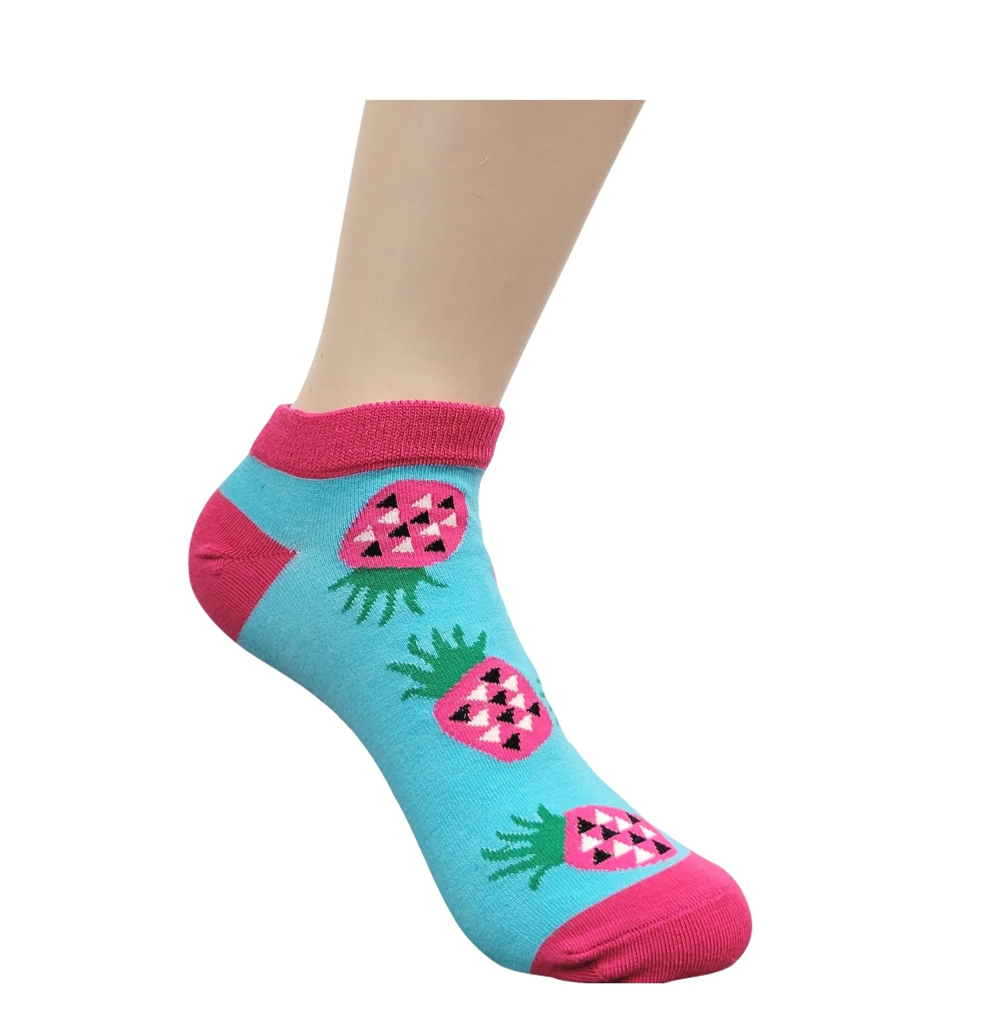 Pineapple Patterned Ankle Socks (Adult Medium - Women's Shoe Sizes 5-10)