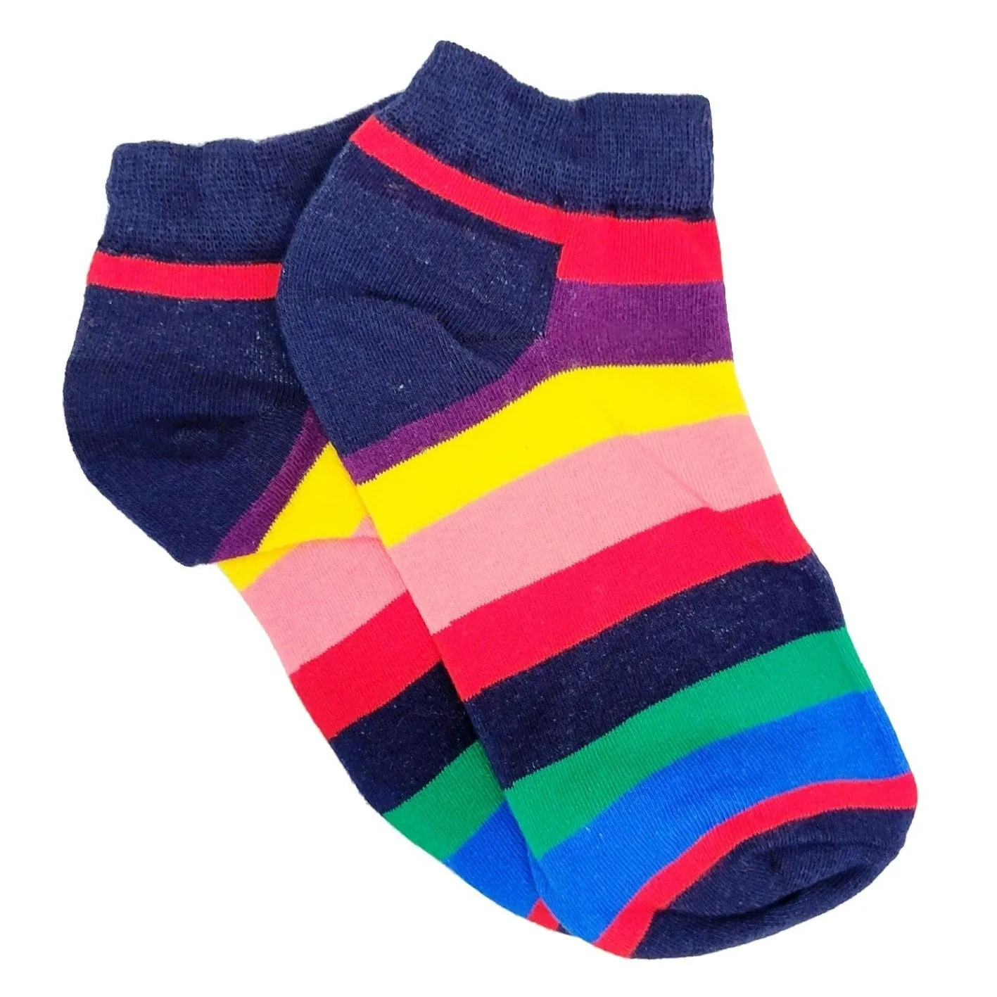 Rainbow Striped Ankle Socks (Adult Medium - Women's Shoe Sizes 5-10)