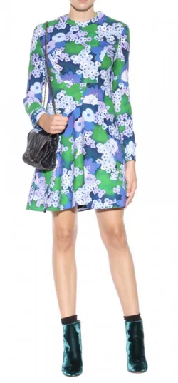 Retro Blue Floral Dress