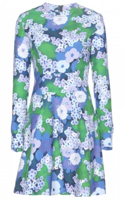 Retro Blue Floral Dress