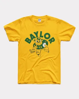 Running Baylor Bear Sic 'Em Stiff Arm Gold T-Shirt