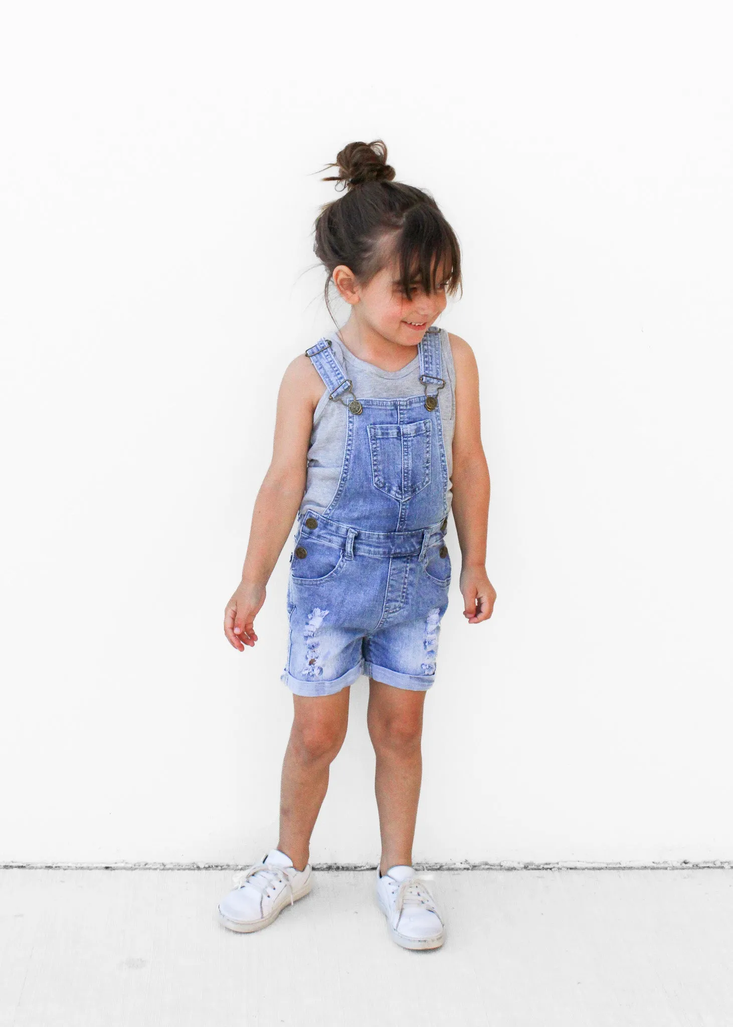 Shortie Denim Overall - Light Wash