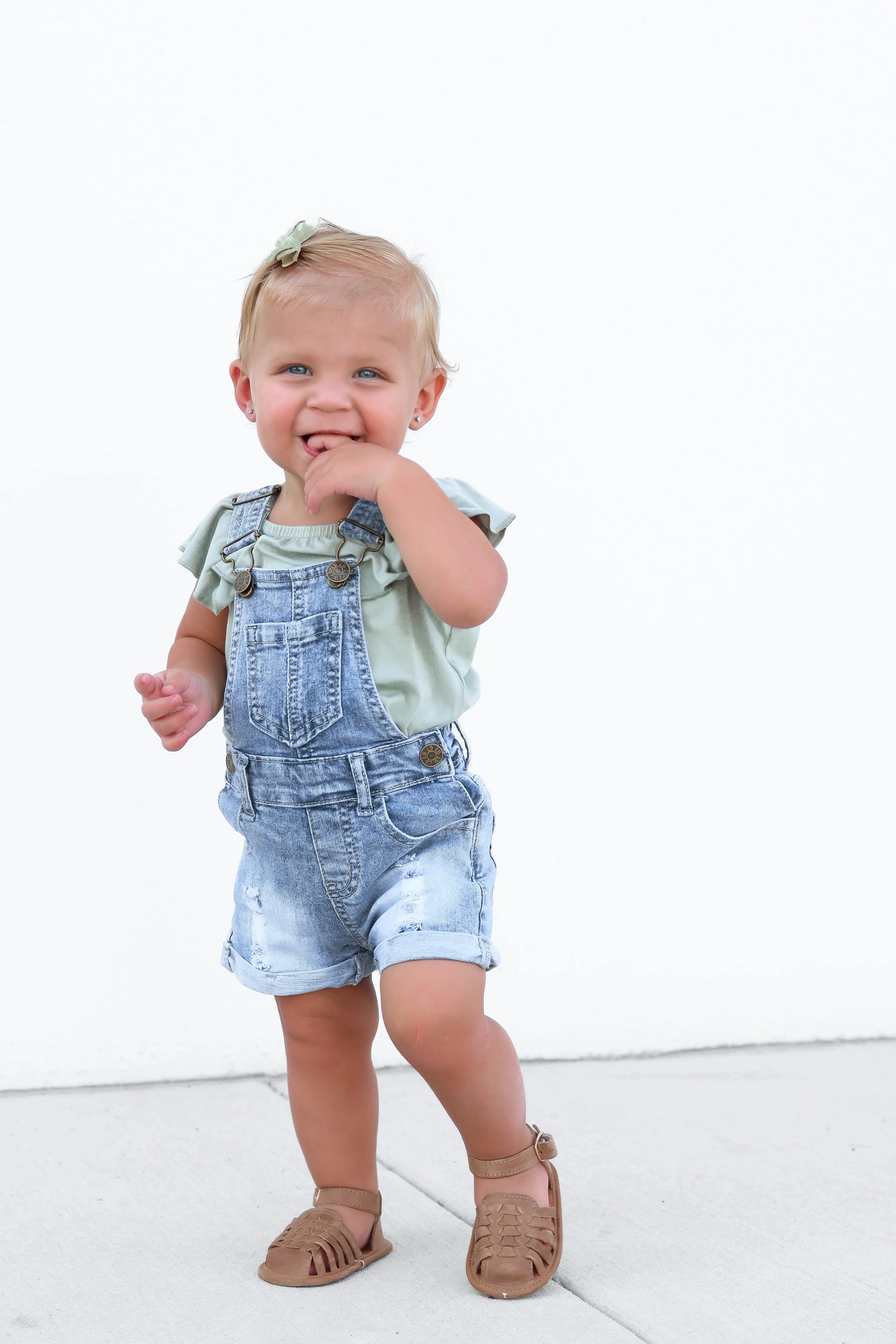 Shortie Denim Overall - Light Wash