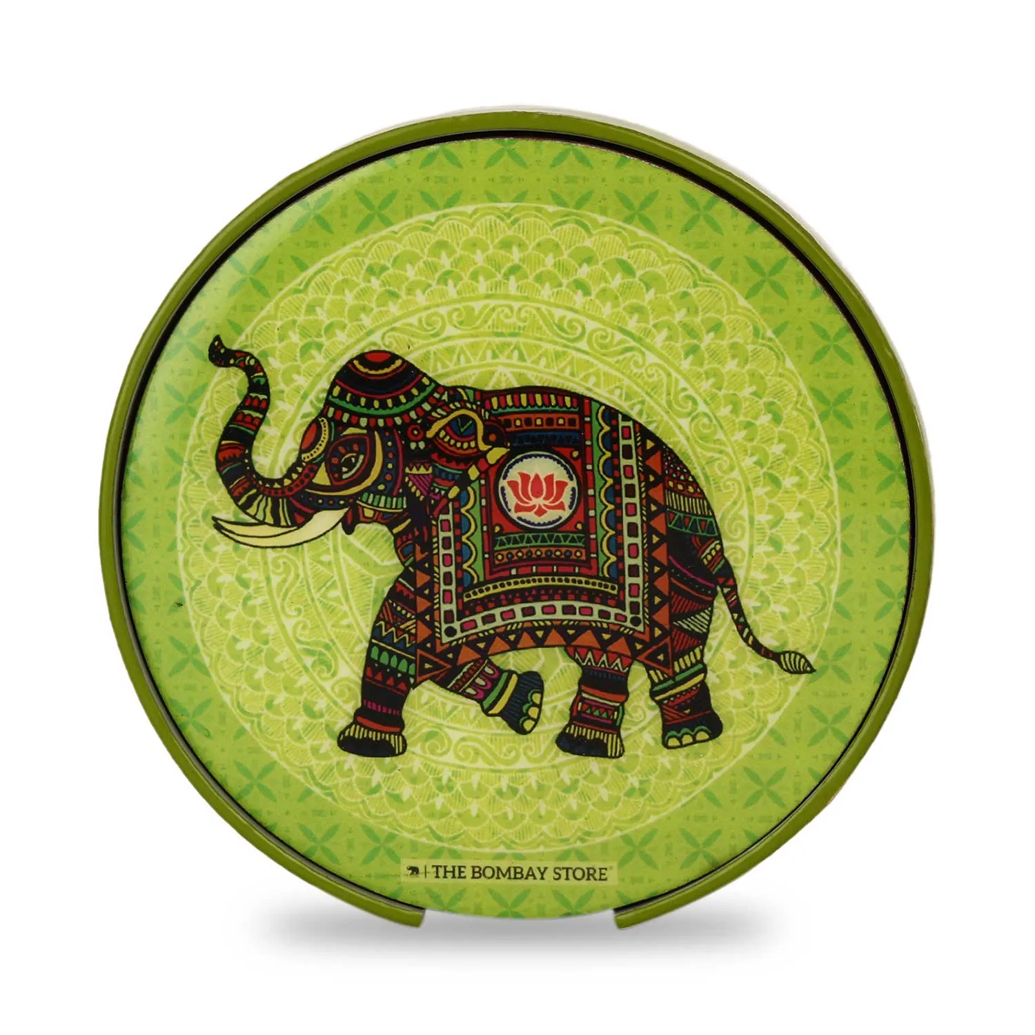 Signature Round Coasters with Holder (Set of 4)