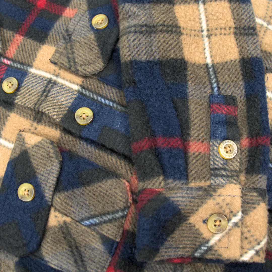 Snow Fleece Shirt | Navy/Khaki Plaid