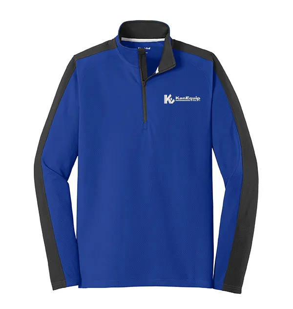 Sport-Tek® Sport-Wick® Textured Colorblock 1/4-Zip Pullover