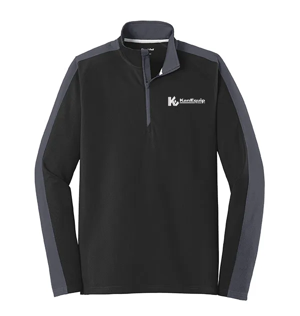 Sport-Tek® Sport-Wick® Textured Colorblock 1/4-Zip Pullover