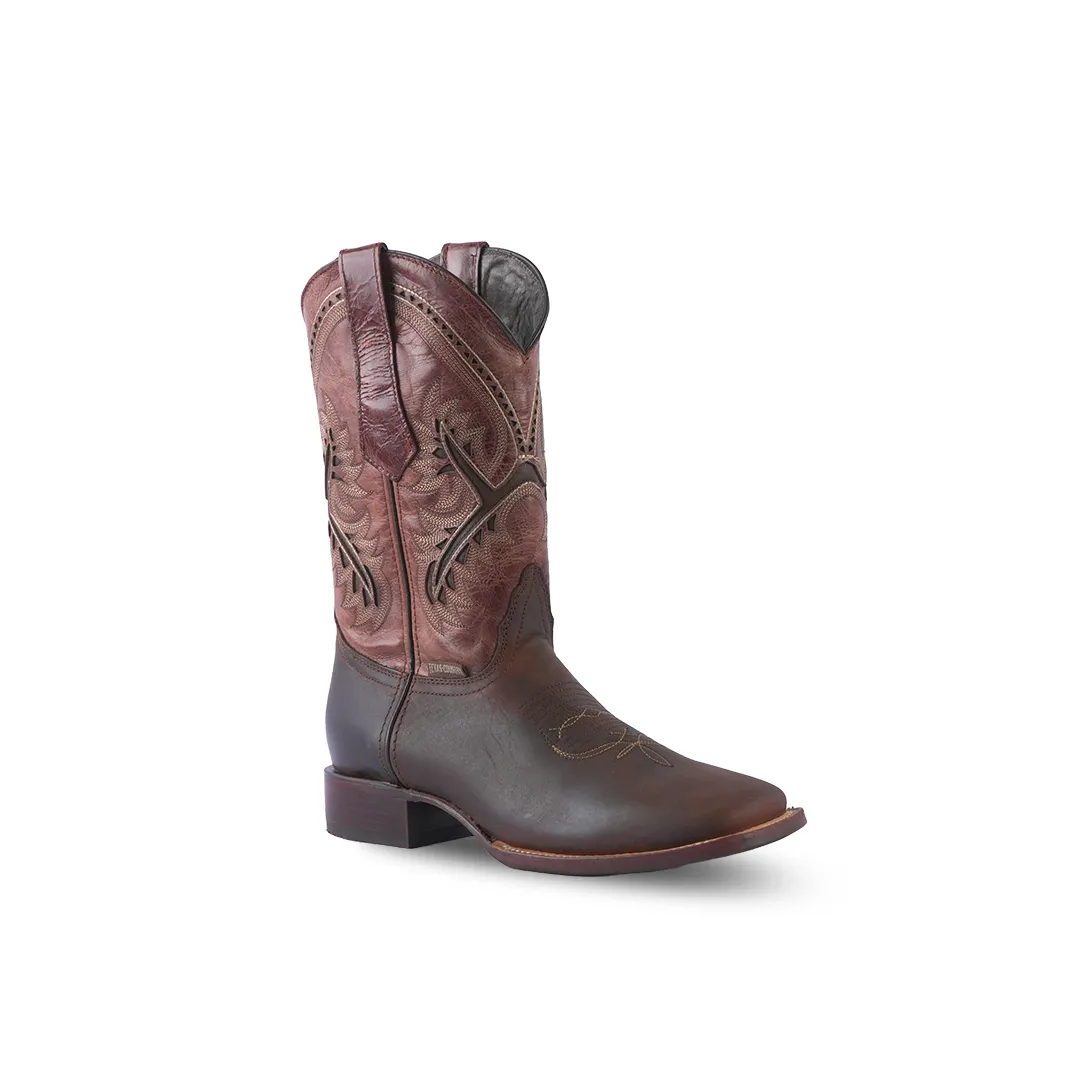 Texas Country Western Boot Azkar Moka Square Toe E29