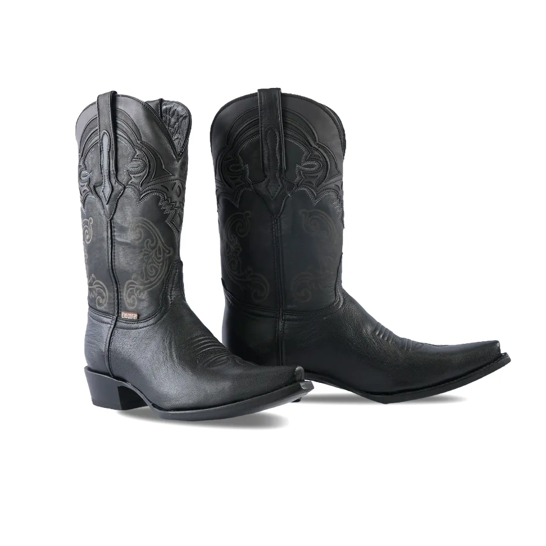 Texas Country Western Boot Rush Black MB032 E904