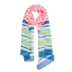 Women's Contrast Stripe Print Lightweight Scarf